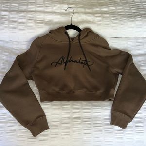 Alphalete dark olive green crop sweater - Worn Once